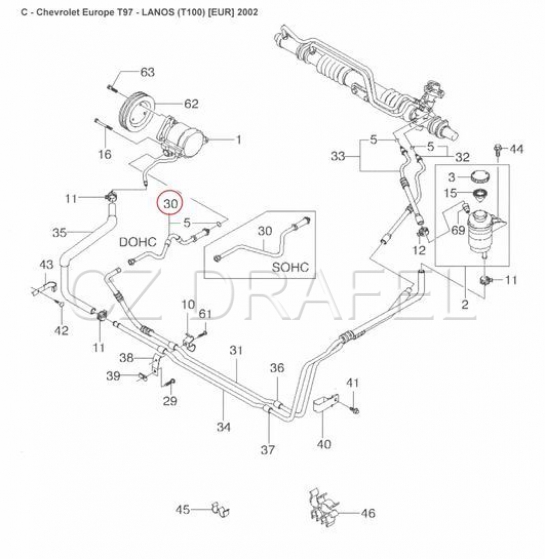 trubka tlaková LANOS 1.6DOHC