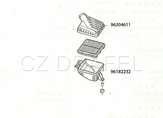 plast vzduchového filtru horní originál GM ! (AKCE do vyprodání zásob),LANOS