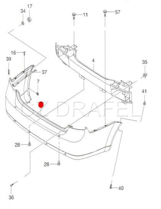 nárazník plast zadní originál (GM), LACETTI SDN