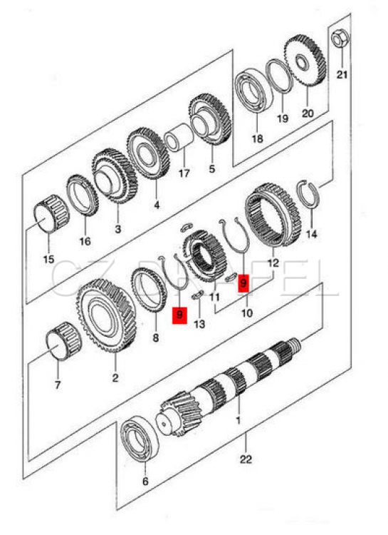 pružina synchronu převodovky 0.8SOHC MATIZ, TICO